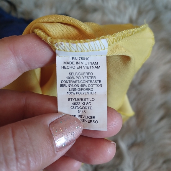 City Triangles Blue and Yellow Paisley Lace Midi Sundress Size 11J - Picture 6 of 7